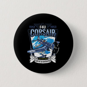 World War 2 Military Fighter Aircraft Wwii F4u Cor Button