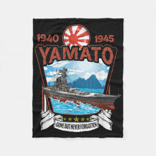 World War 2 Military Japanese Battleship Yamato Fleece Blanket