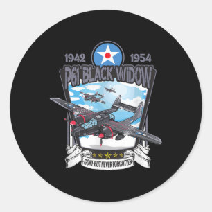 World War 2 P61 Black Widow Fighter Airplane Classic Round Sticker