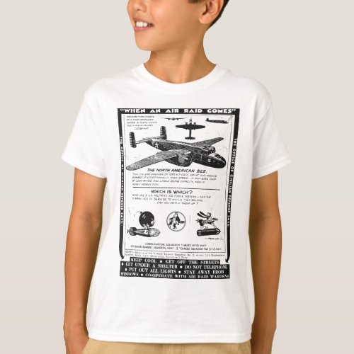 World War 2 Retro Airplane WWII North American B25 T_Shirt