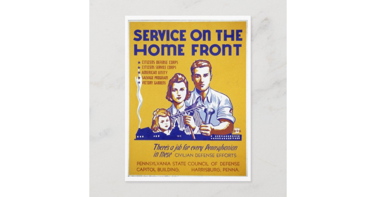 World War 2 Service on the home front Poster Postcard | Zazzle