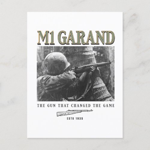 World War 2 Weapon M1 Garand Rifle Postcard