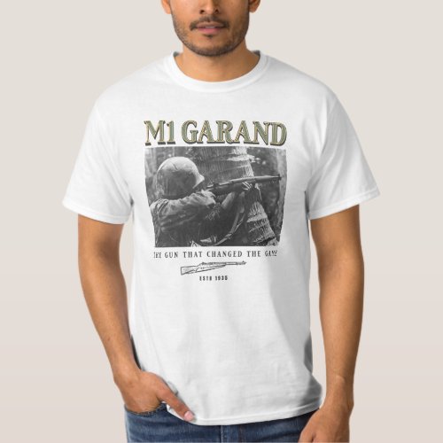 World War 2 Weapon M1 Garand Rifle T_Shirt