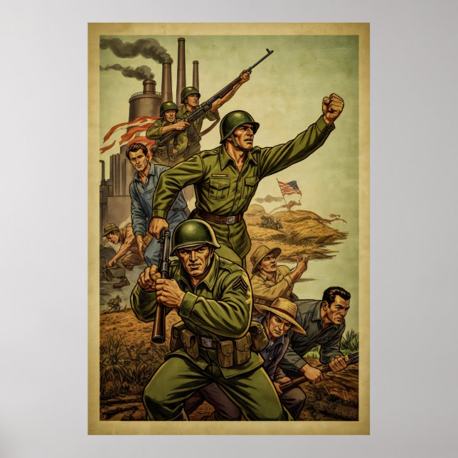 World War Era Inspired Soldier March Poster (Front)