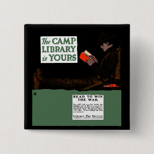 World War I Camp Library 1917 Military Button