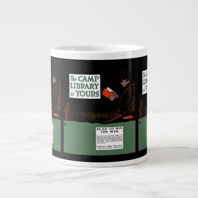 World War I Camp Library 1917 Military  Giant Coffee Mug (Front)