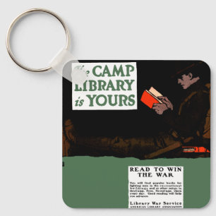 World War I Camp Library 1917 Military Keychain