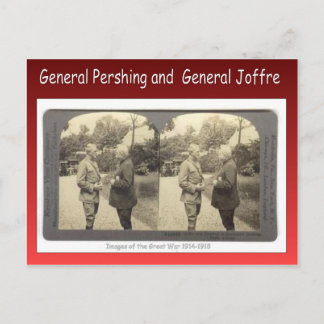 World War I, General Pershing and General Joffre Postcard