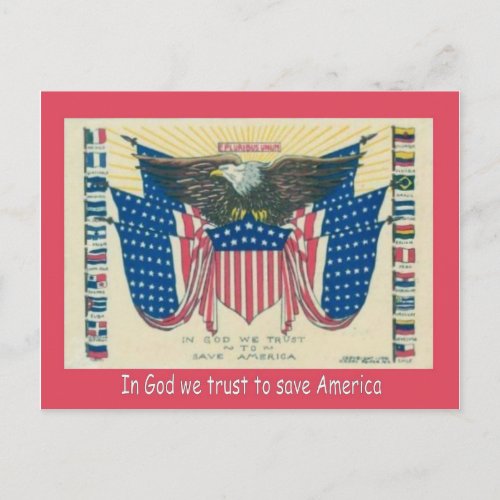 World War I   Propaganda In God we trust Postcard