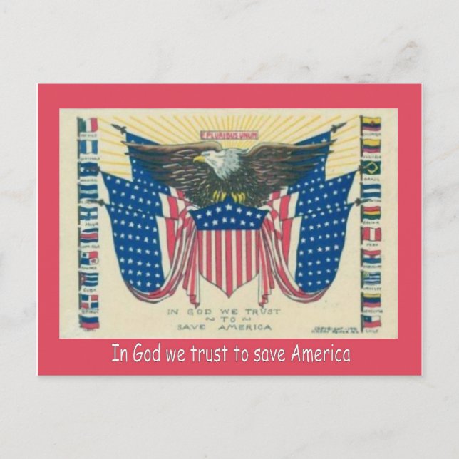 World War I,   Propaganda, In God we trust Postcard (Front)