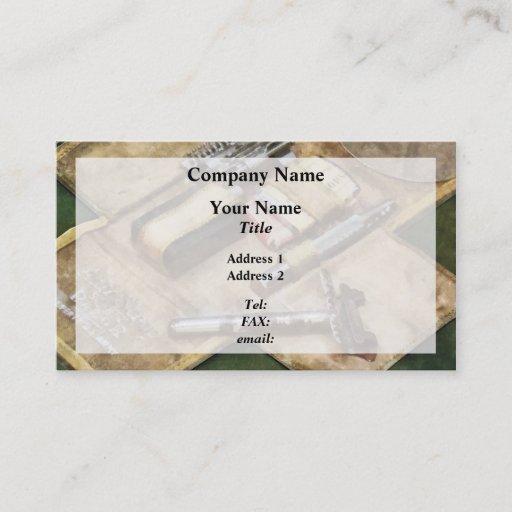 Customizable World War I Shaving Kit Business Card Templates