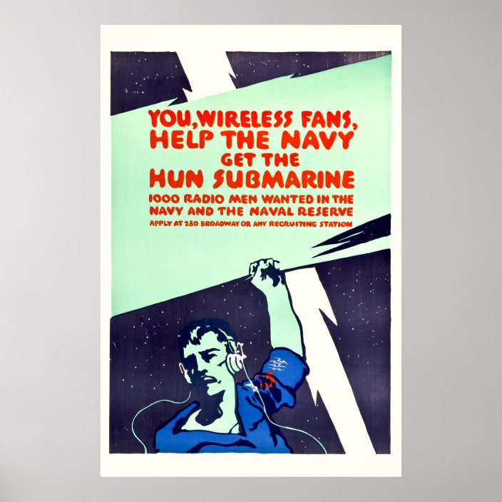 World War I Wireless Radio Propaganda Poster | Zazzle.com