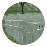 World War II cemetery, Memorial Day Classic Round Sticker