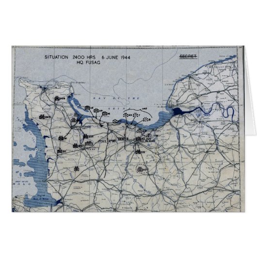 World War II D-Day Map June 6, 1944 Cards (Front Horizontal)