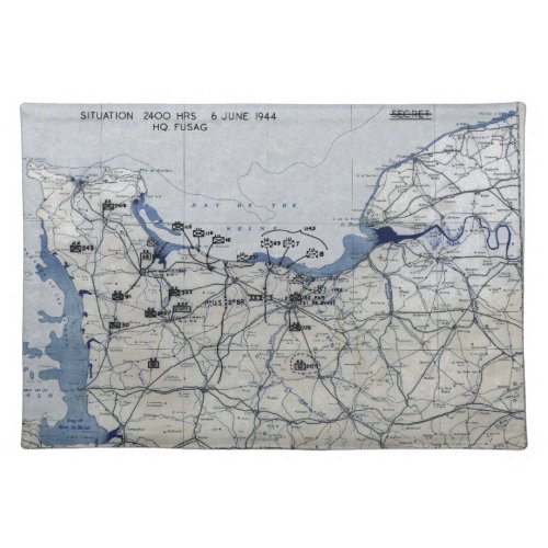World War II D_Day Map June 6 1944 Cloth Placemat