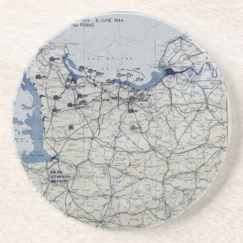 World War Ii D-day Map June 6  1944 Drink Coaster by EnhancedImages at Zazzle