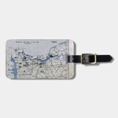 World War II D_Day Map June 6 1944 Luggage Tag