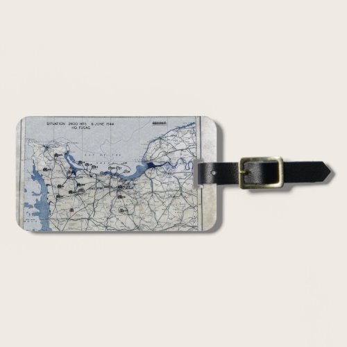 World War II D-Day Map June 6, 1944 Luggage Tag