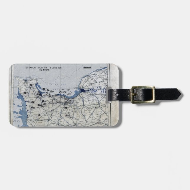 World War II D-Day Map June 6, 1944 Luggage Tag (Front Horizontal)