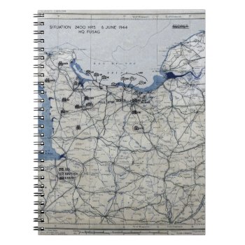 World War Ii D-day Map June 6  1944 Notebook by EnhancedImages at Zazzle