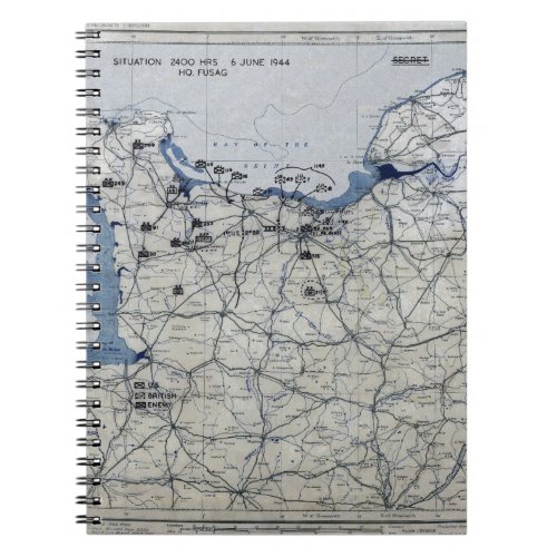 World War II D_Day Map June 6 1944 Notebook