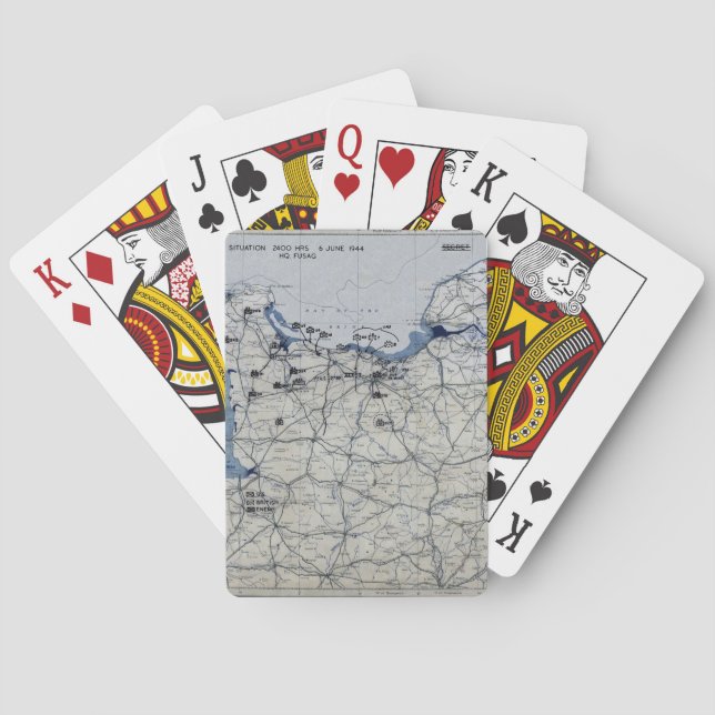 World War II D-Day Map June 6, 1944 Poker Cards (Back)