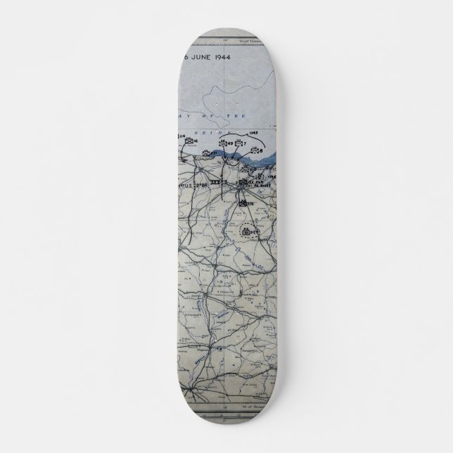 World War II D-Day Map June 6, 1944 Skateboard (Front)