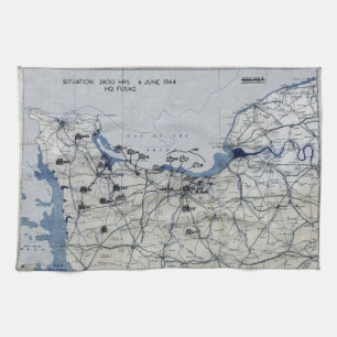World War II D-Day Map June 6, 1944 Towel