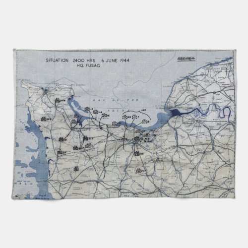 World War II D_Day Map June 6 1944 Towel