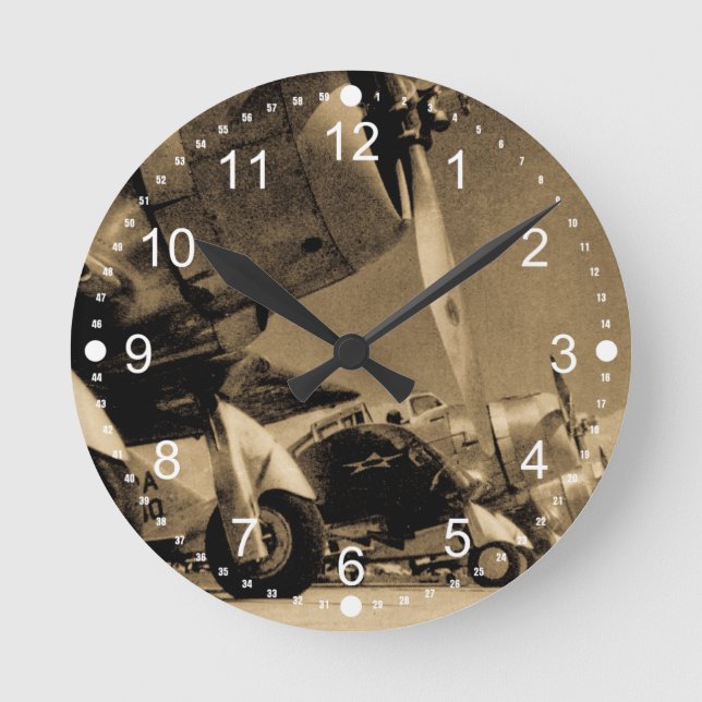 World War II Douglas SBD Dauntless Bomber Planes Round Clock (Front)
