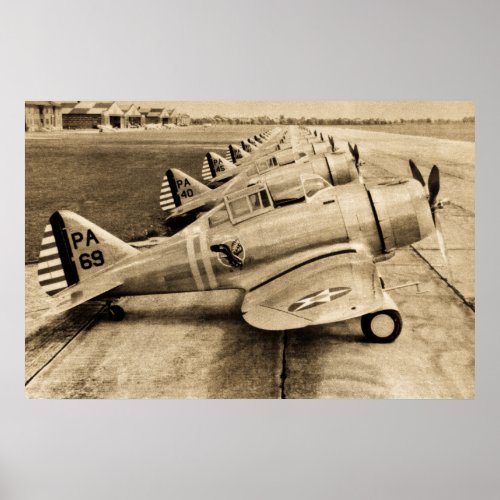 World War II Fighter Planes Severski P_35s Poster