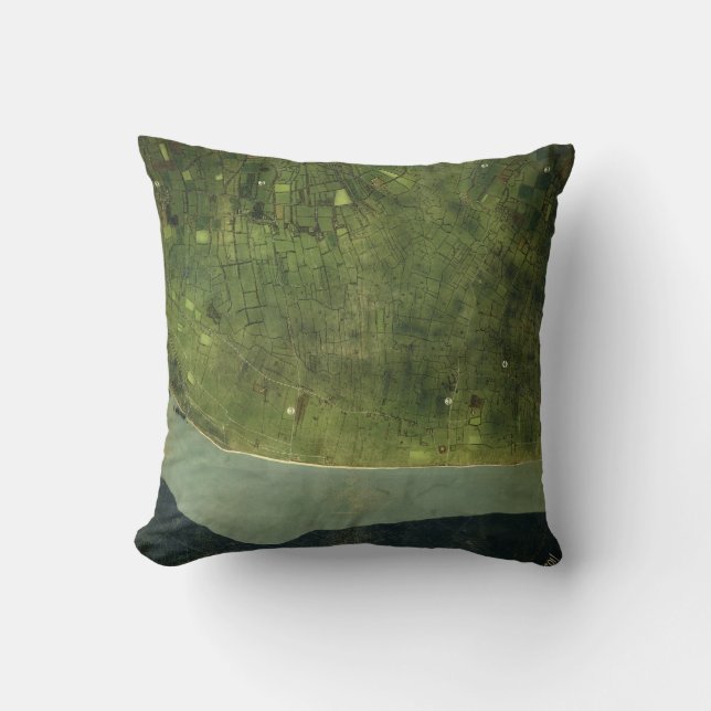 World War II Map of Utah Beach Normandy France Throw Pillow (Front)