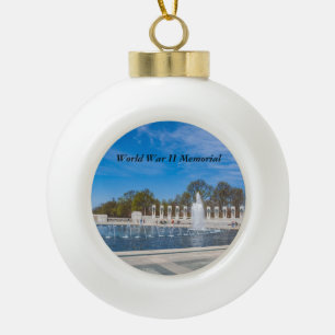 World War II Memorial Ceramic Ball Christmas Ornament