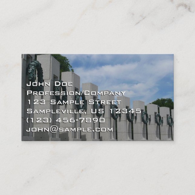 World War II Memorial Wreaths I Business Card (Front)