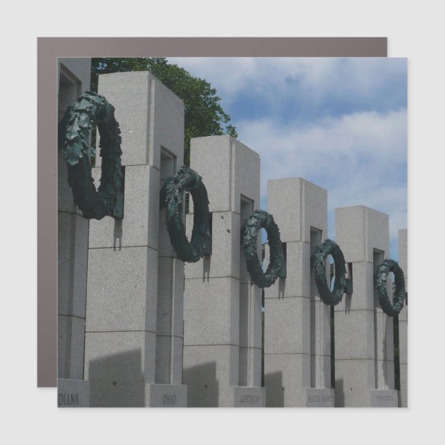 World War II Memorial Wreaths I Car Magnet (Front)