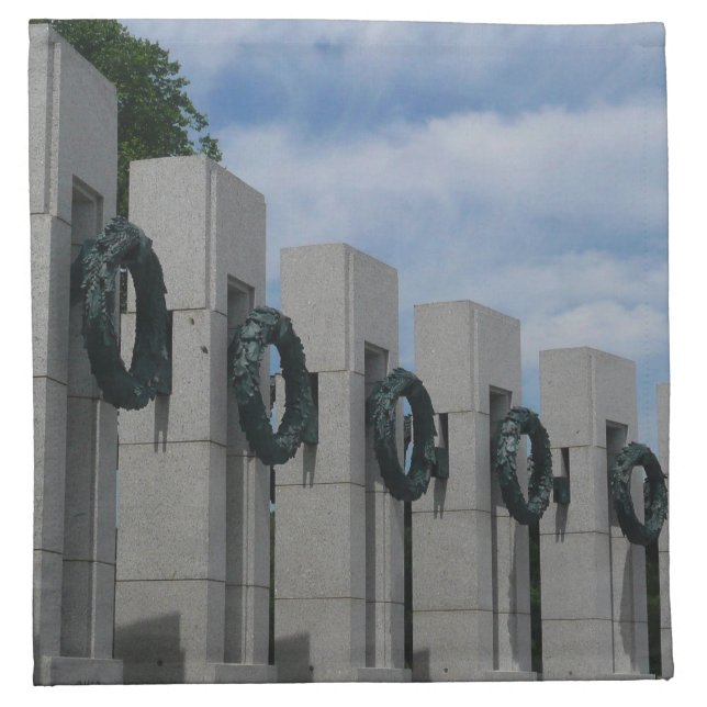 World War II Memorial Wreaths I Cloth Napkin (Front)