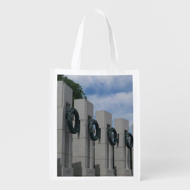 World War II Memorial Wreaths I Grocery Bag (Front)