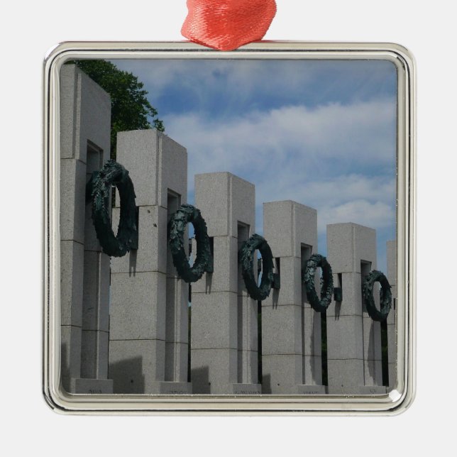 World War II Memorial Wreaths I Metal Ornament (Front)