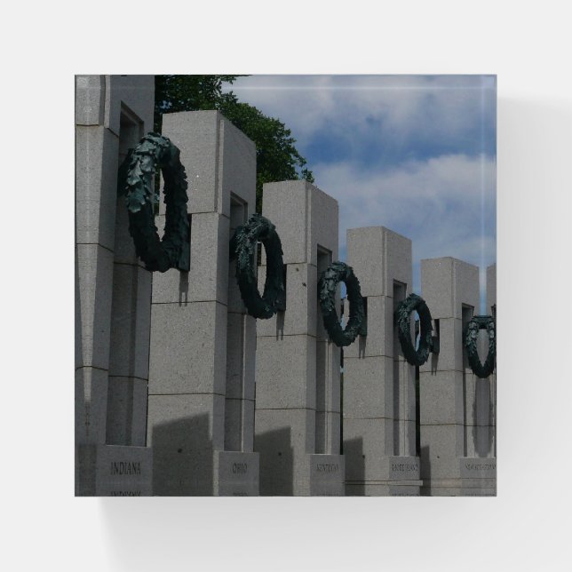 World War II Memorial Wreaths I Paperweight (Front)