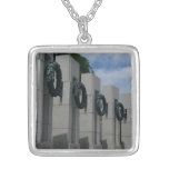 World War II Memorial Wreaths I Silver Plated Necklace