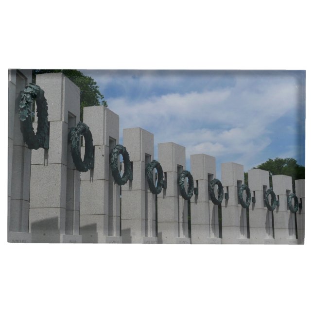 World War II Memorial Wreaths I Table Number Holder (Front)