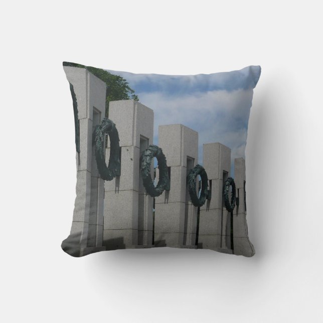 World War II Memorial Wreaths I Throw Pillow (Front)