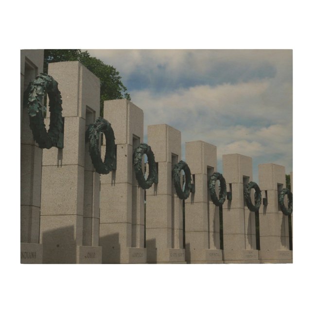 World War II Memorial Wreaths I Wood Wall Art (Front)