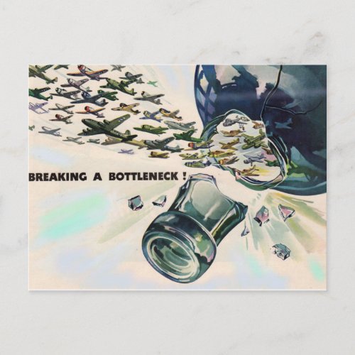 World War II military aviation breaking bottleneck Postcard