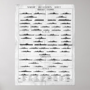 World War II Navy Battleship Recognition Chart