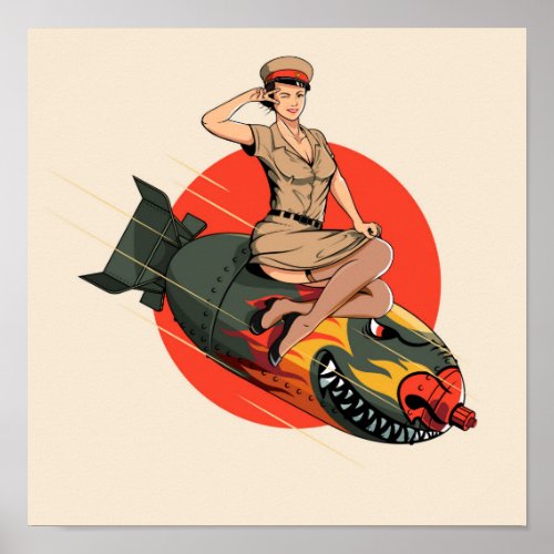 World War II Pin_up Girl Poster