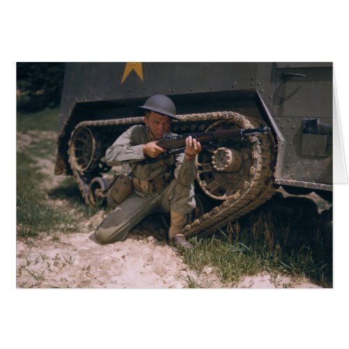 World War II Soldier Kneeling with Garand Rifle