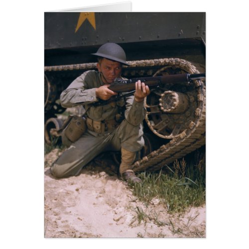 World War II Soldier Kneeling with Garand Rifle