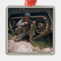 World War II Soldier Kneeling with Garand Rifle