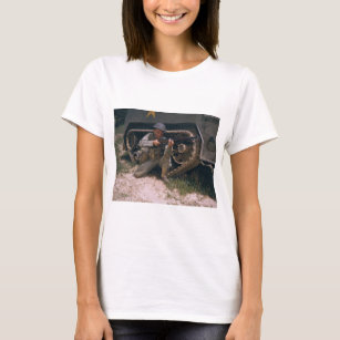 World War II Soldier Kneeling with Garand Rifle T-Shirt